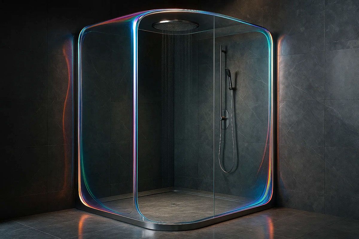 Self-cleaning shower enclosure